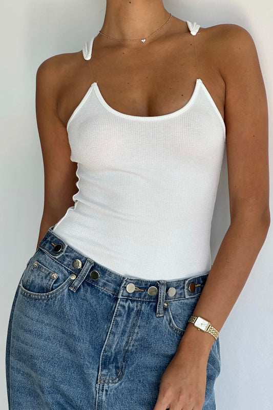 גופיית קלואה - לבן