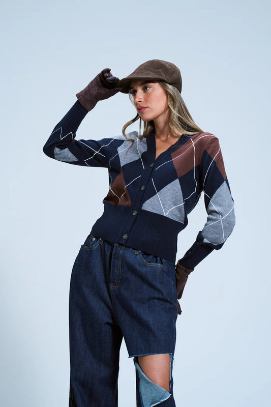 סריג מריאן - כחול כהה