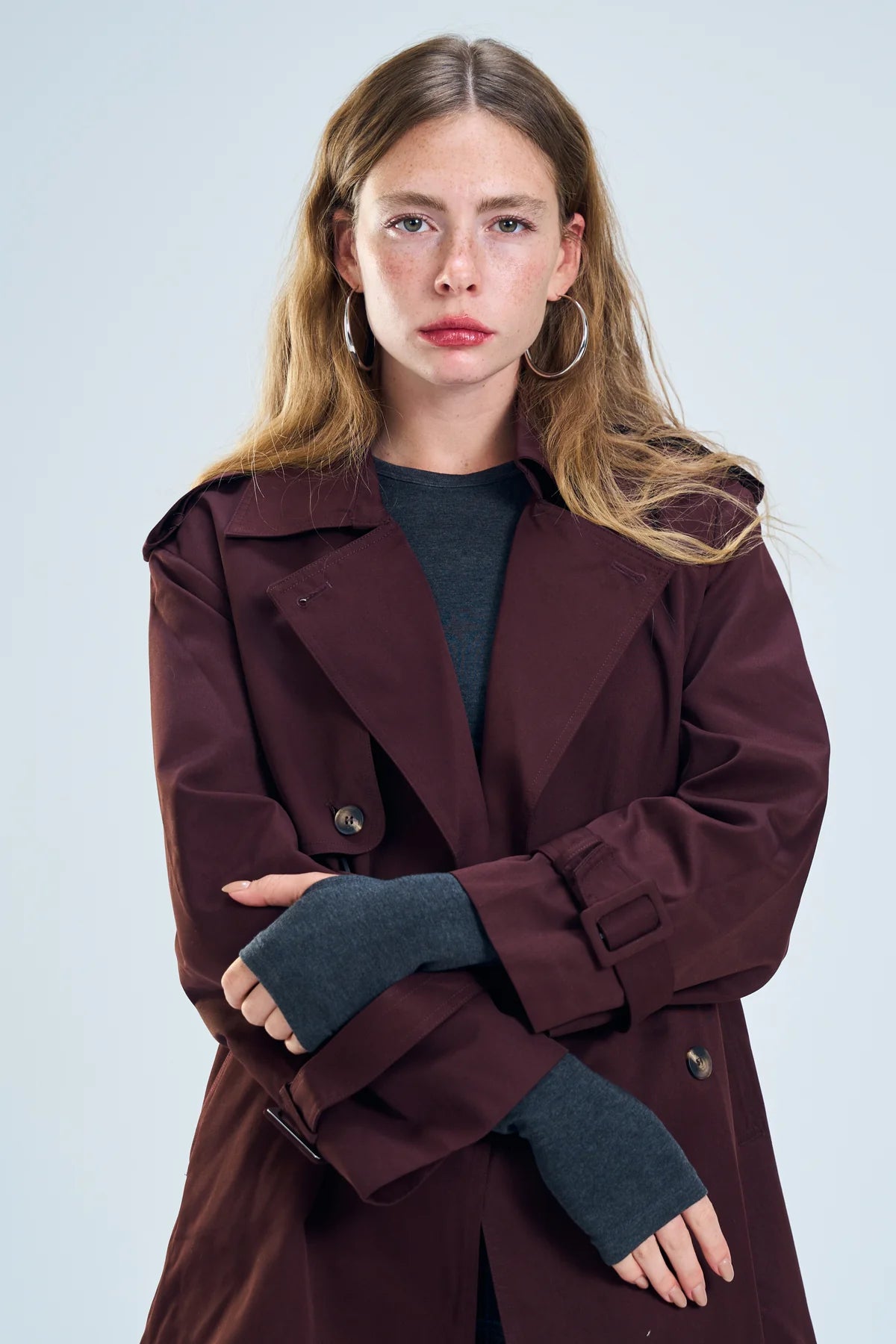 מעיל שליו בורדו