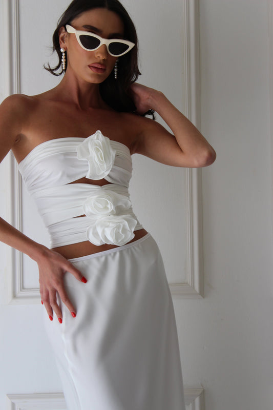 חולצת טופ פלורינה - לבן