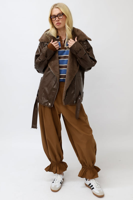 מעיל שון - חום שוקלד