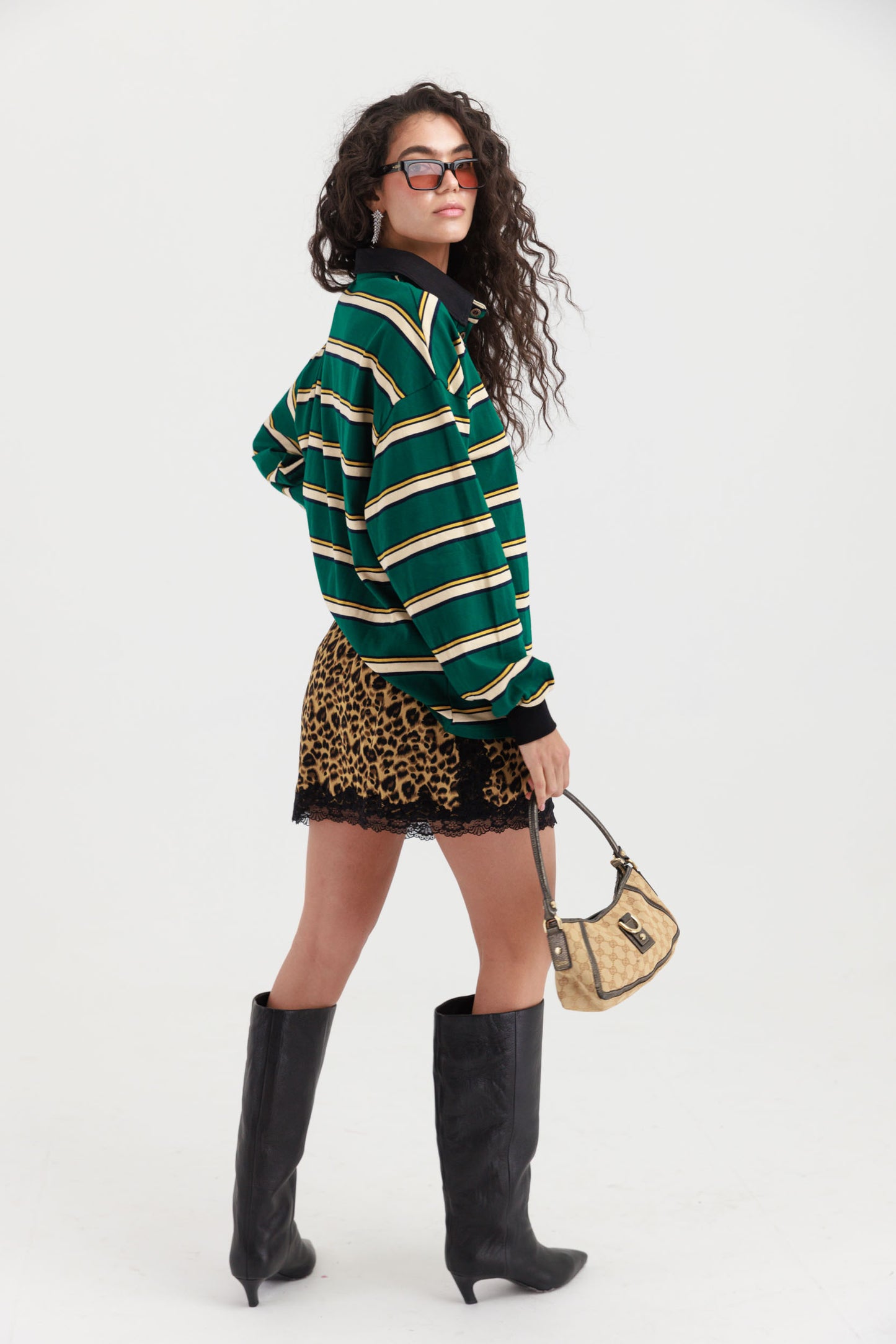 חולצת פסים לילי- ירוק