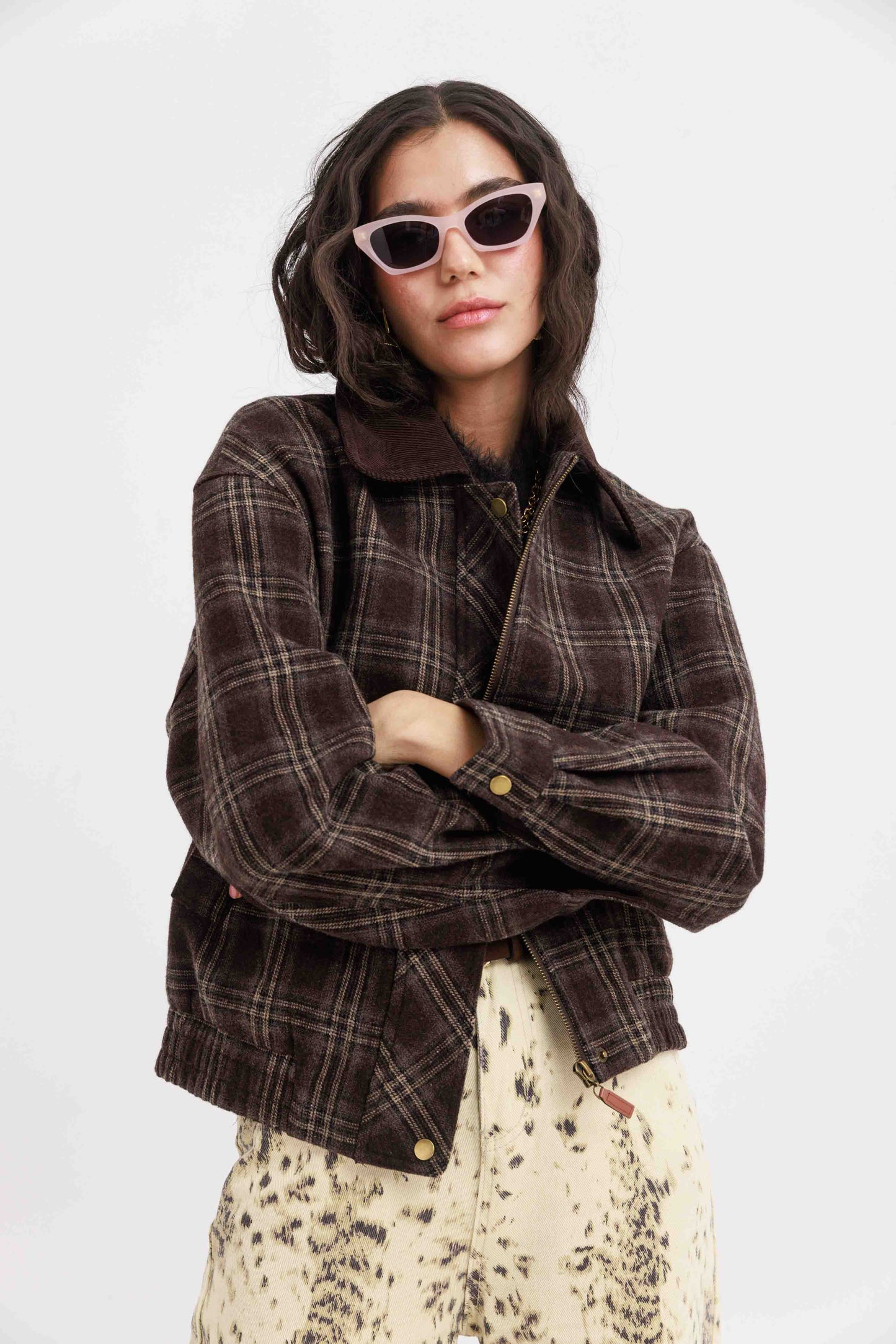 גקט משובץ נולי- כחול