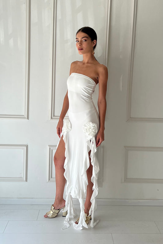 שמלת מדריד - לבן