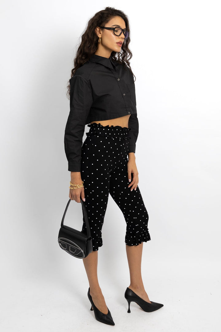 מכנסי טייץ אודרי - נקודות שחור