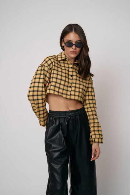 חולצת מוניק  - חרדל