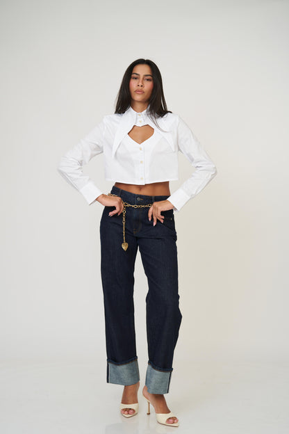 חולצת לימסל לב - שחור