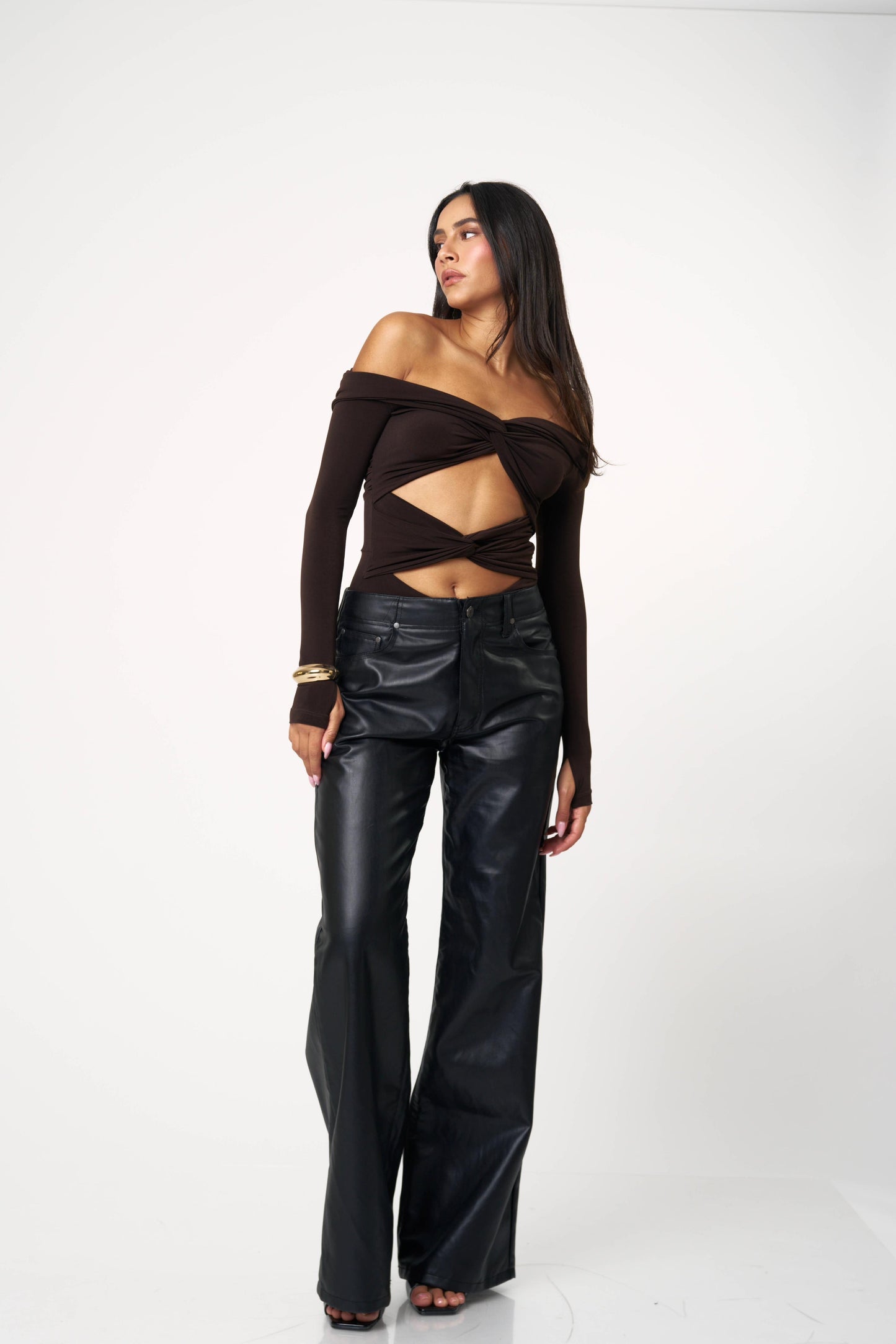 בגד גוף מיקדו - חום כהה