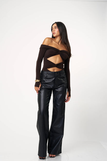 בגד גוף מיקדו - חום כהה