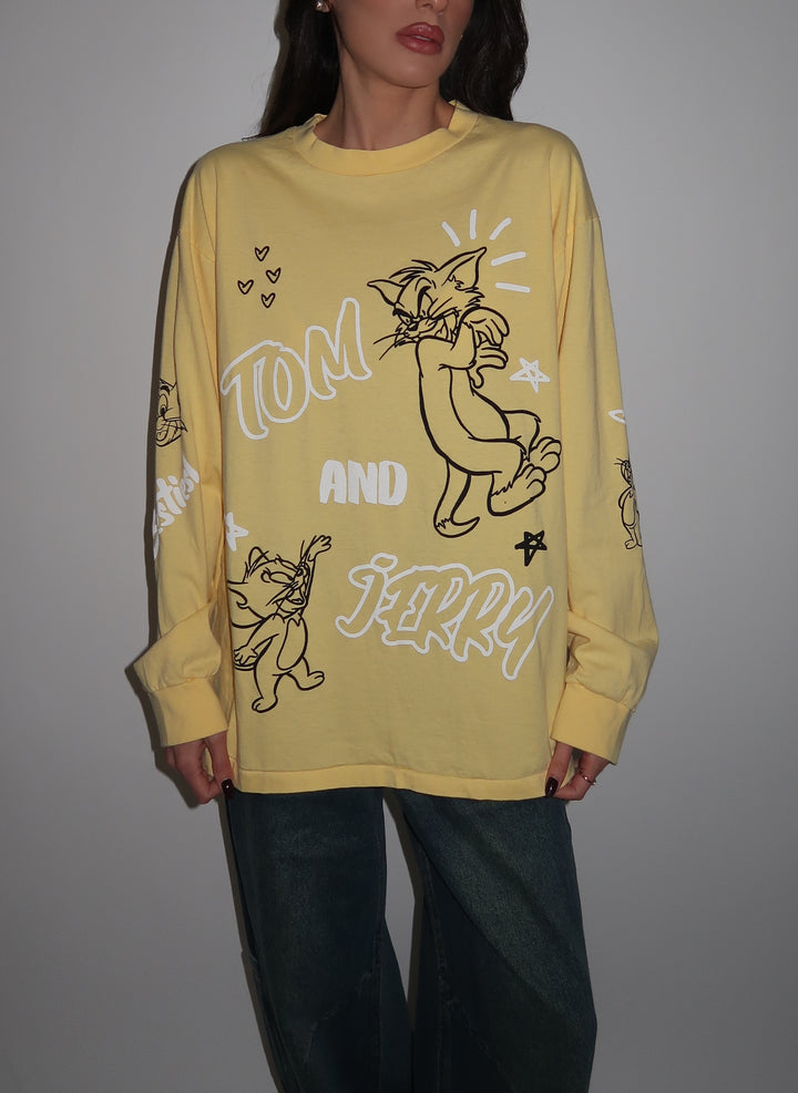 חולצה צהובה וינטג טום