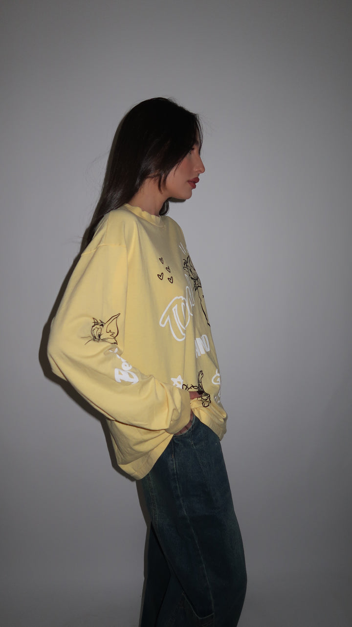 חולצה צהובה וינטג טום