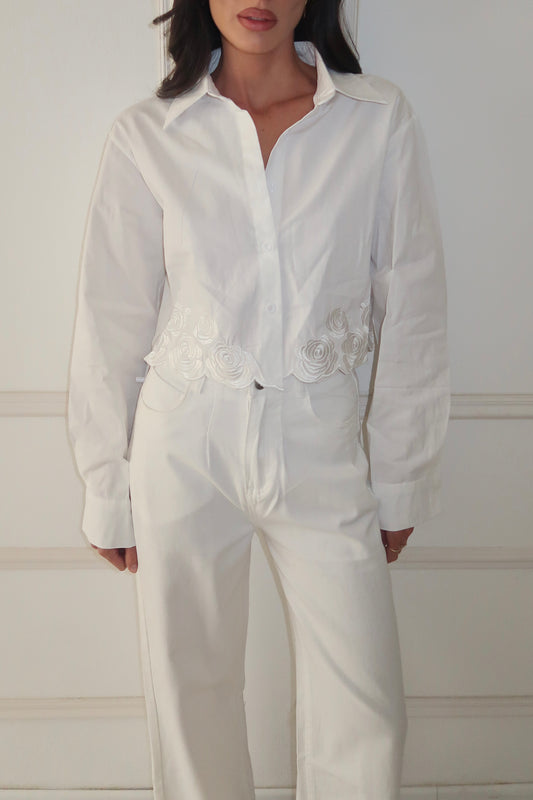 חולצת פלור מכופתרת EXCLUSIVE