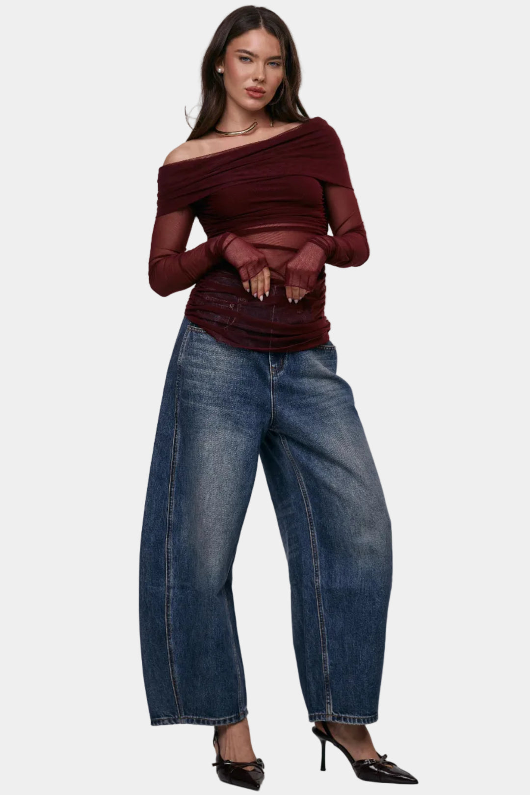 חולצת מיאל בורדו