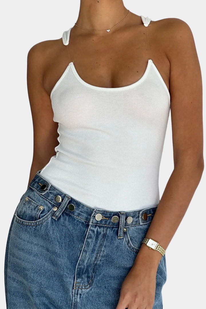 גופיית קלואה - לבן