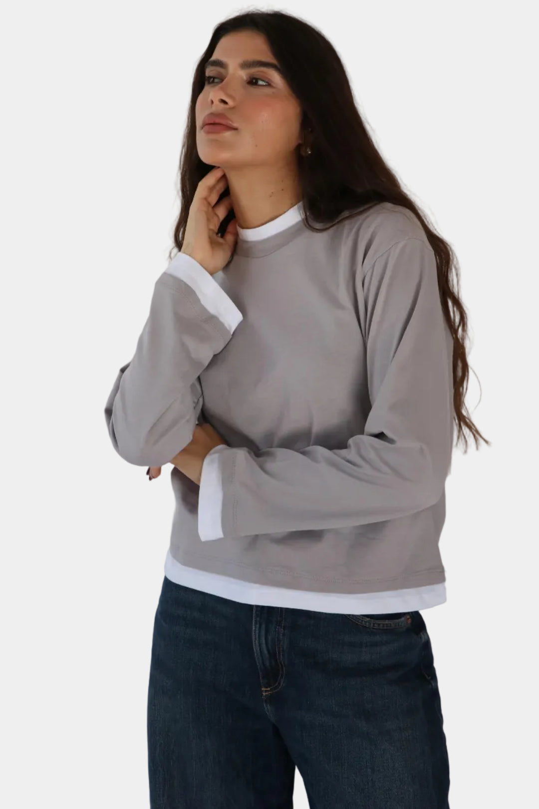 חולצת בייסיק מיקדו - אפור