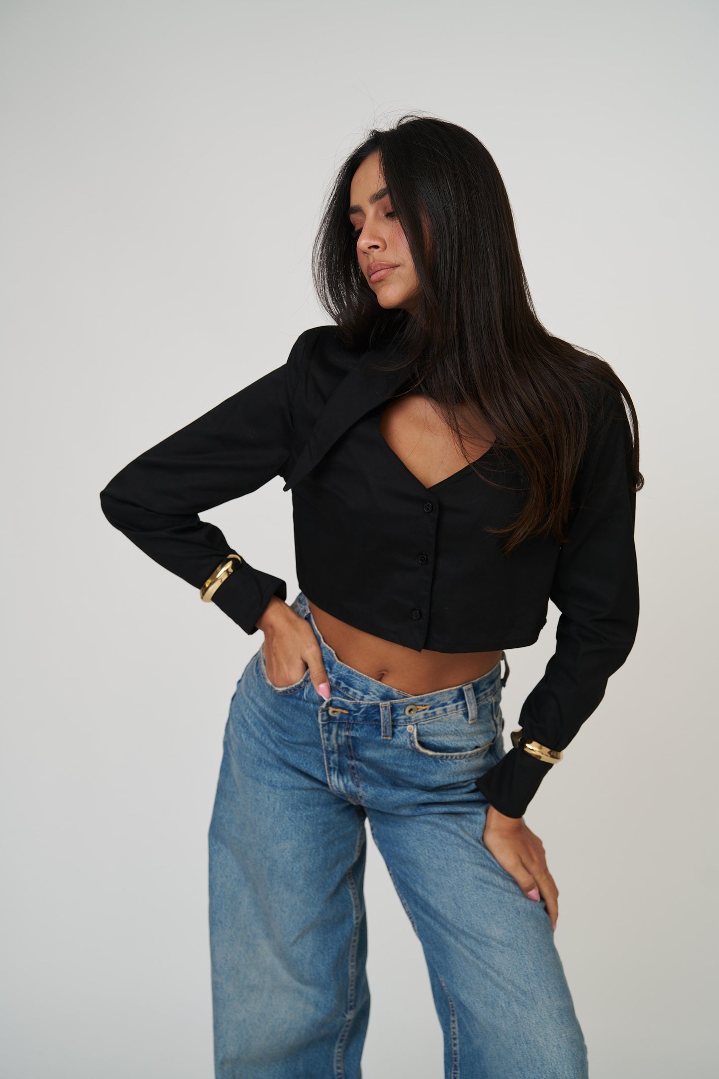 חולצת לימסל לב - שחור