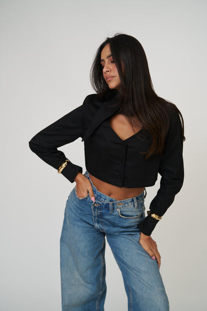 חולצת לימסל לב - שחור