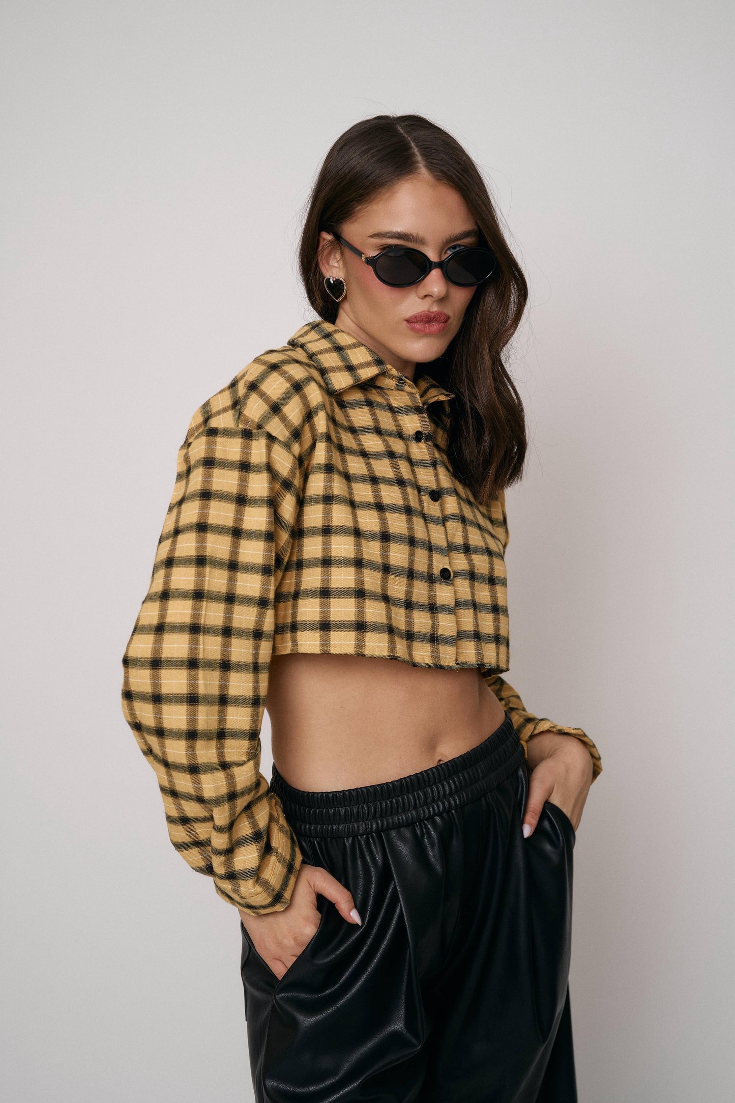 חולצת מוניק  - חרדל