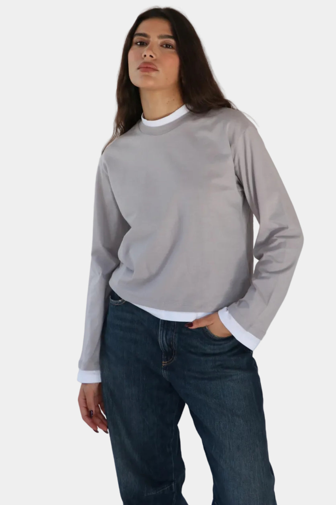 חולצת בייסיק מיקדו - אפור