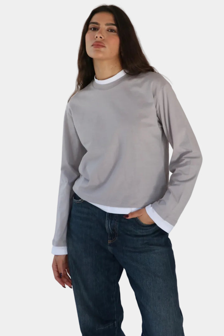 חולצת בייסיק מיקדו - אפור