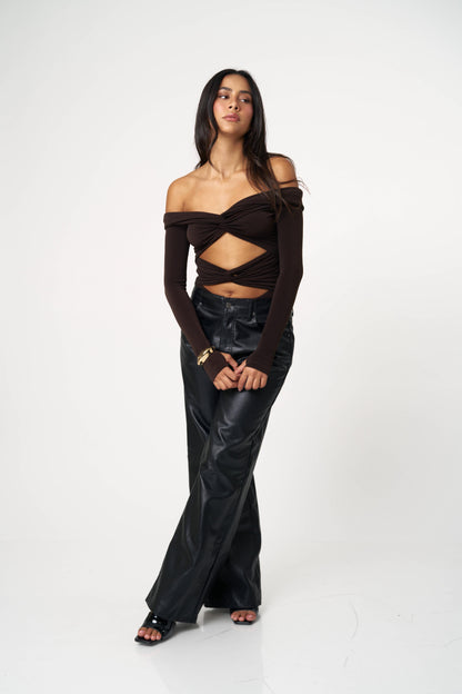 בגד גוף מיקדו - חום כהה