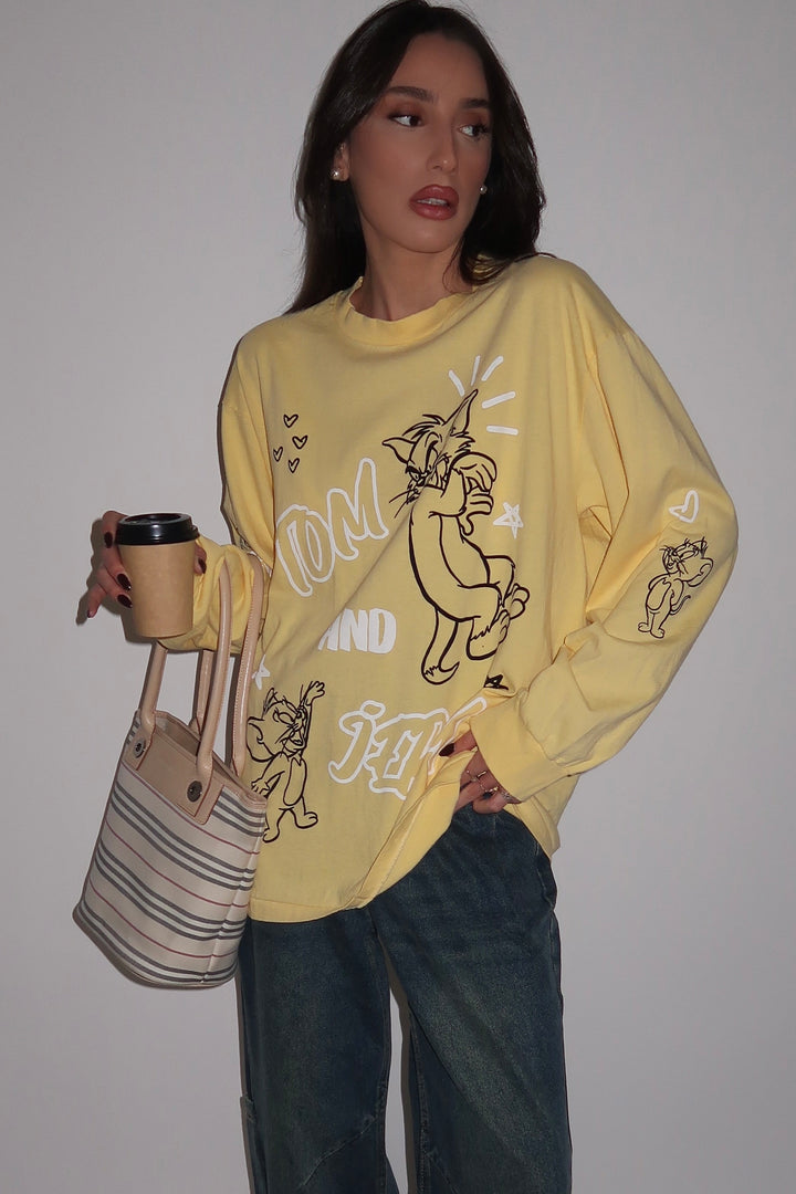 חולצה צהובה וינטג טום