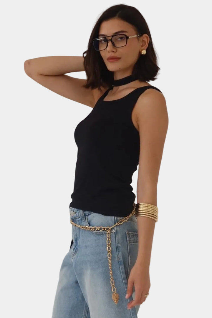 גופיית לונה - שחור