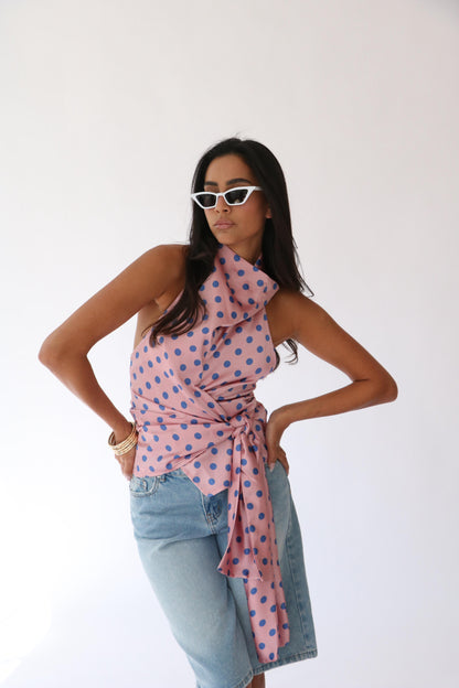 חולצת אדל מנוקד - ורוד