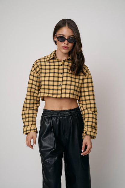 חולצת מוניק  - חרדל