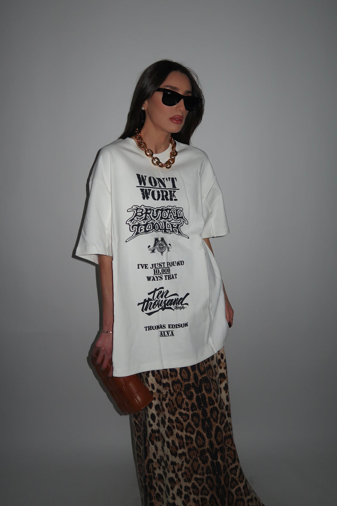 חצאית פאייטים מנדי - מנומר