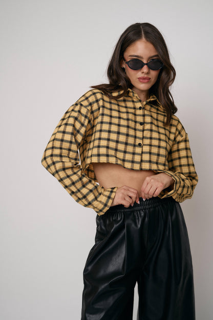 חולצת מוניק  - חרדל