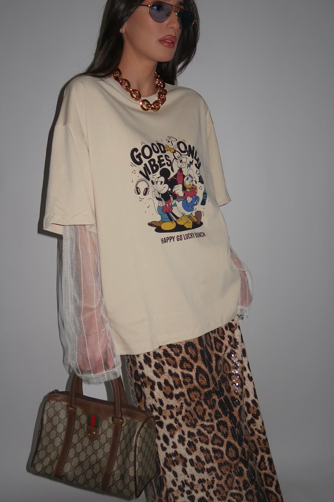 חצאית פאייטים מנדי - מנומר