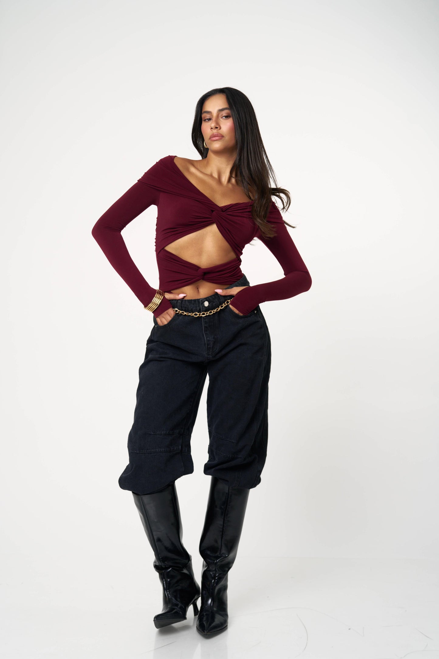 בגד גוף מיקדו - חום כהה