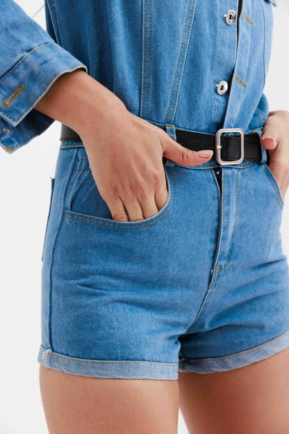 אוברול גינס קצר