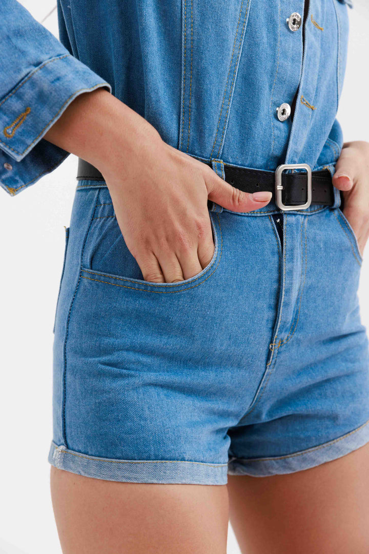 אוברול גינס קצר