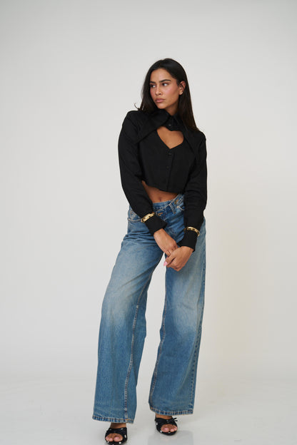 חולצת לימסל לב - שחור