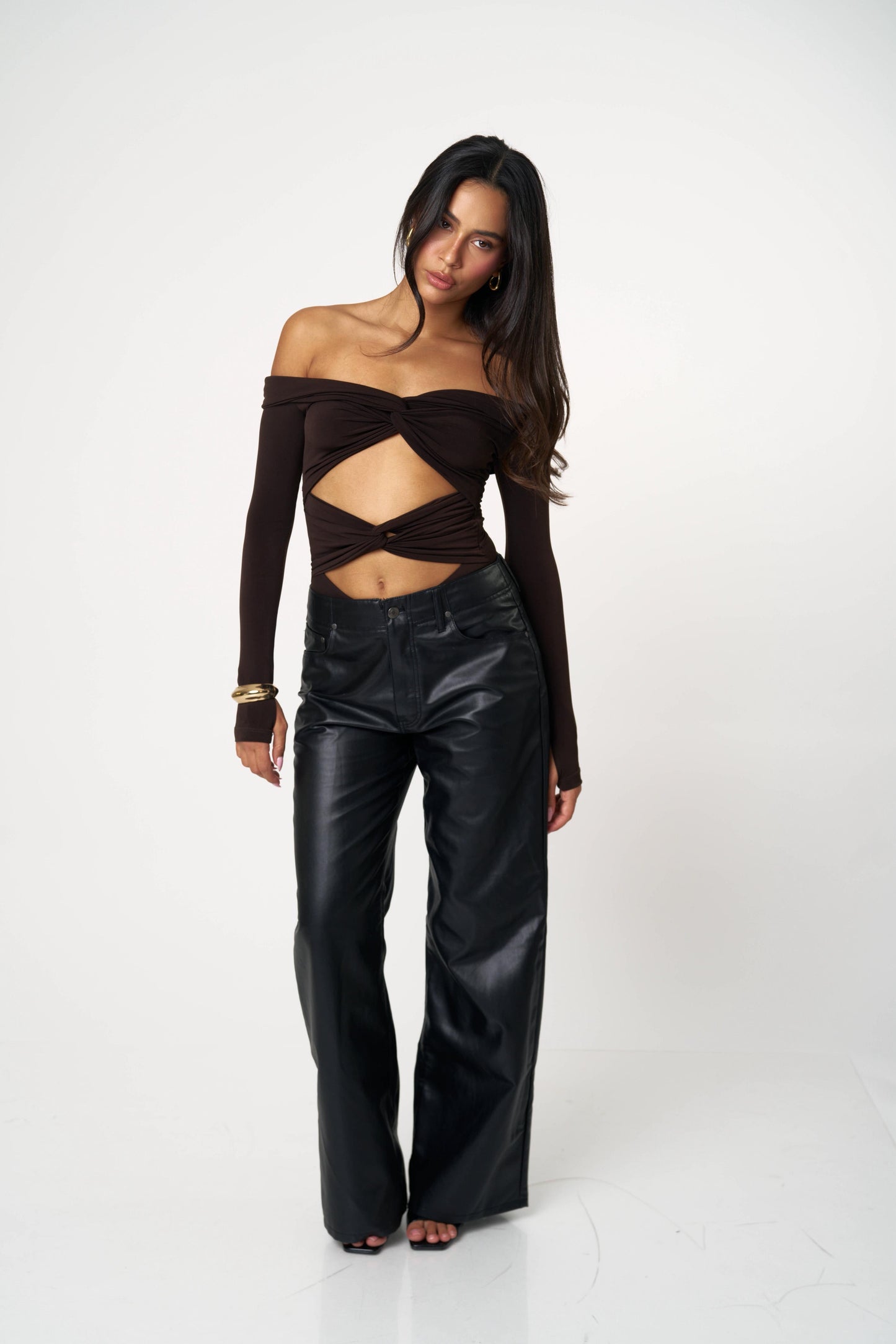 בגד גוף מיקדו - חום כהה