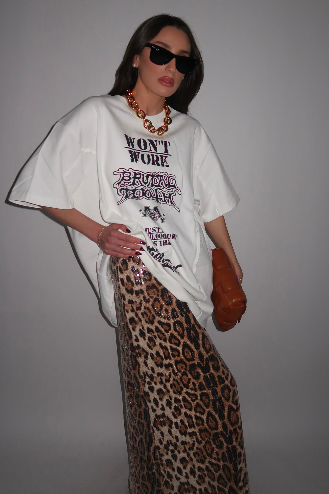 חצאית פאייטים מנדי - מנומר