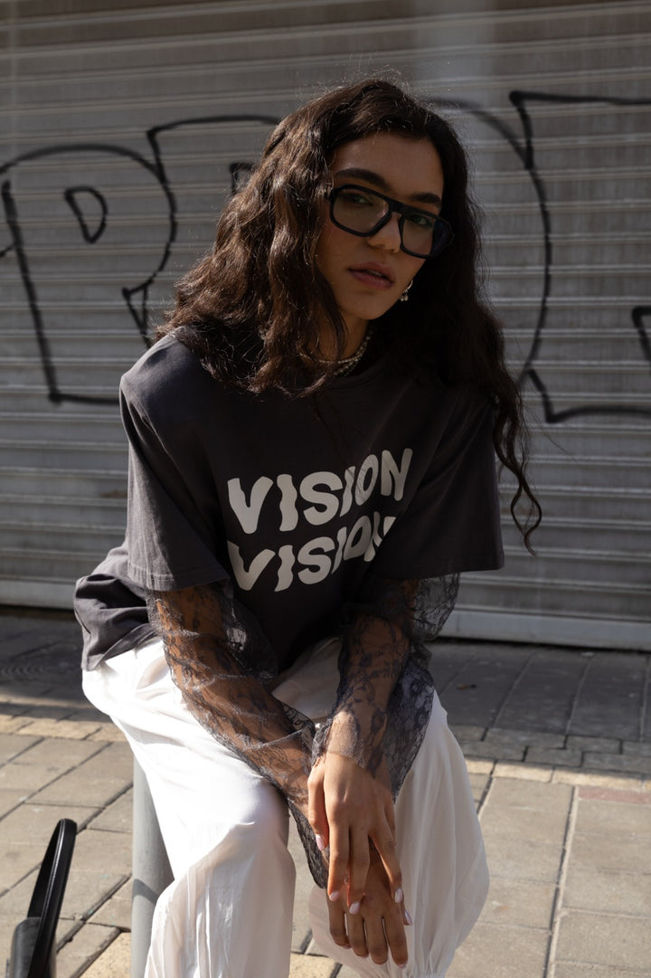טי שירט ויזן - אפור