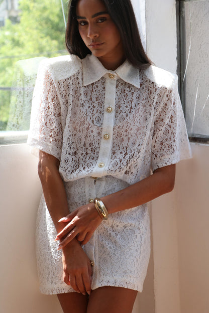 שמלת מלאני -לבן