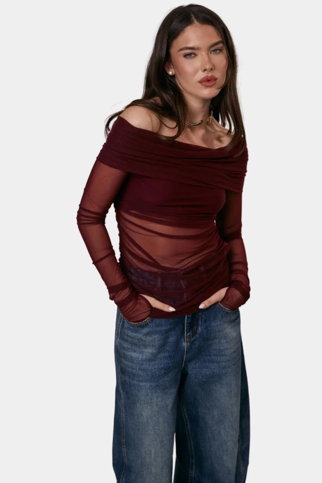 חולצת מיאל בורדו