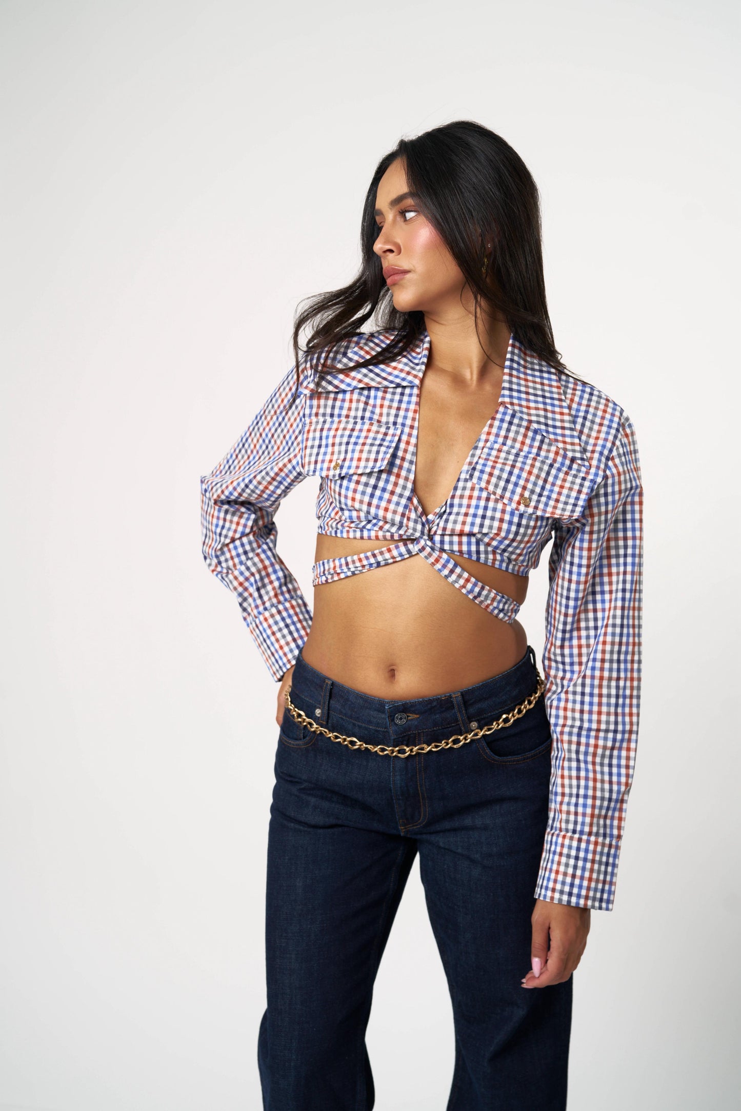 חולצת גואי - כחול־אדום־לבן