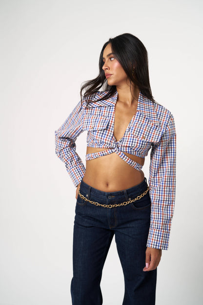 חולצת גואי - כחול־אדום־לבן