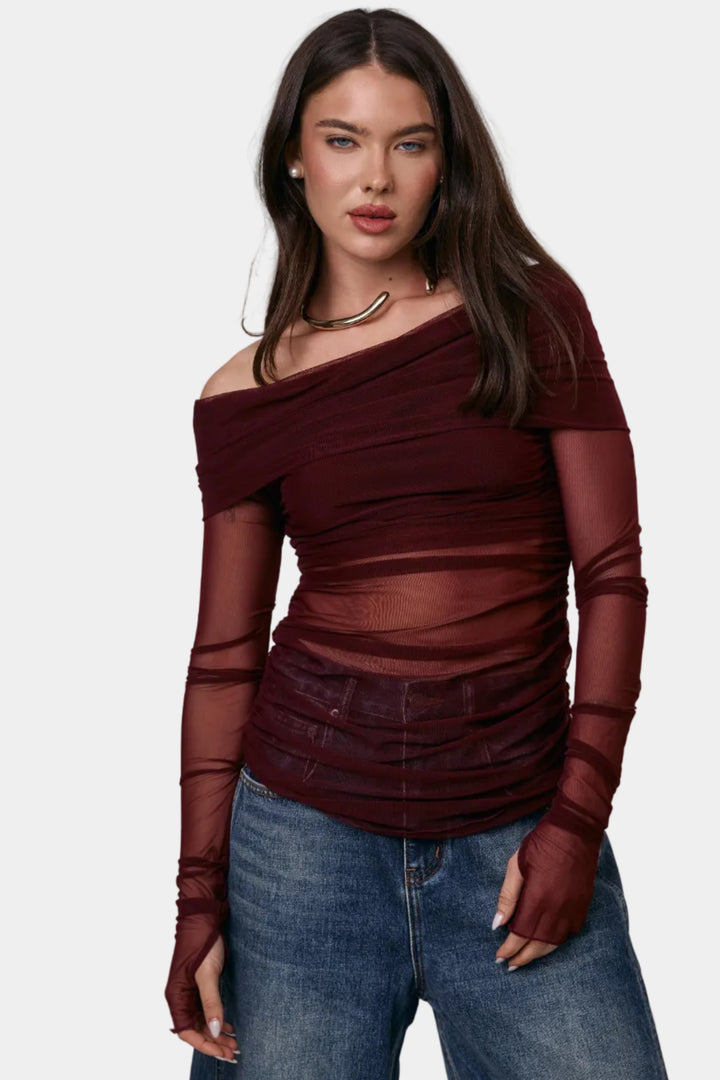 חולצת מיאל בורדו