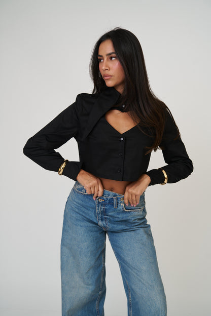 חולצת לימסל לב - שחור