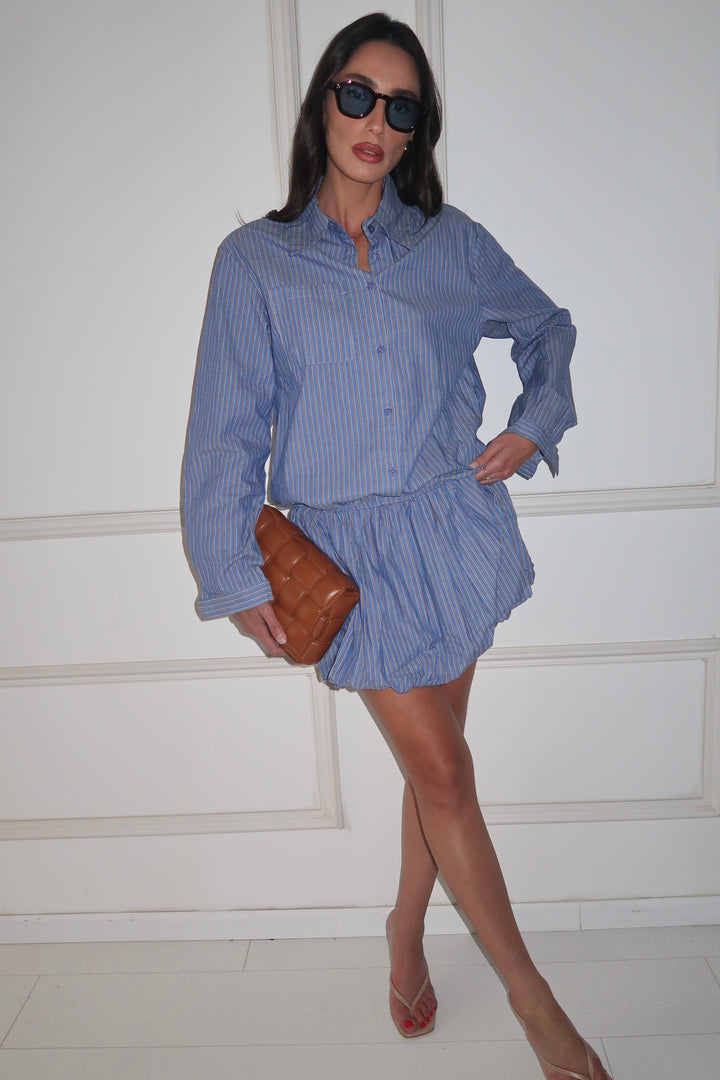 חולצת טוניקת מכופתרת מורי כחול