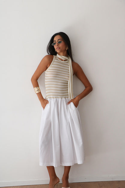 שמלת קריסטלי -פסים בז