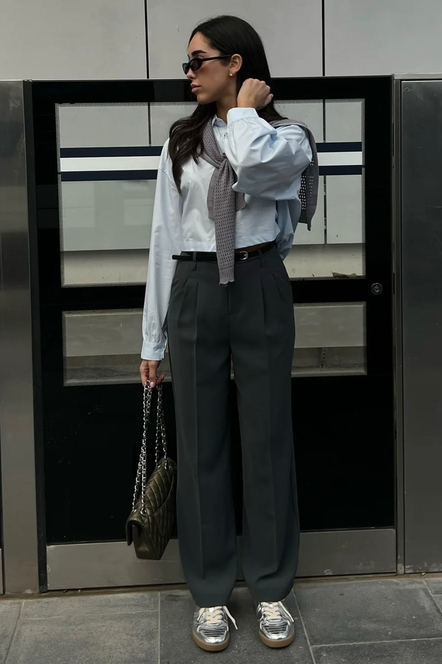 מכנסי מילאן - אפור