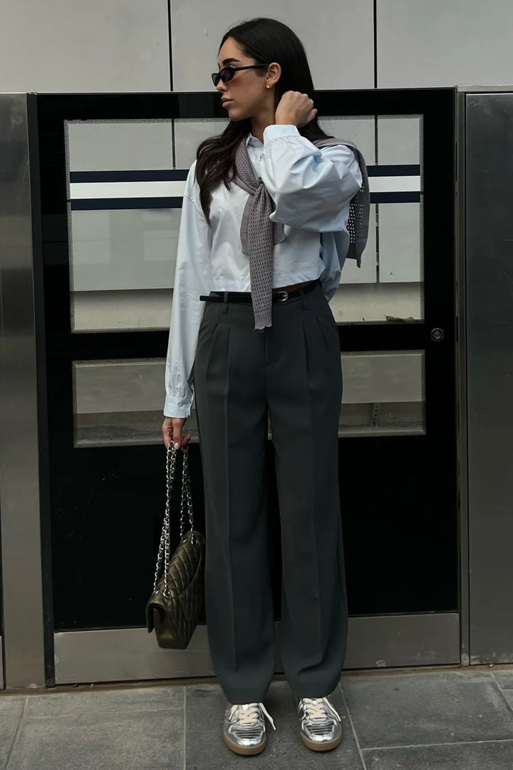 מכנסי מילאן - אפור