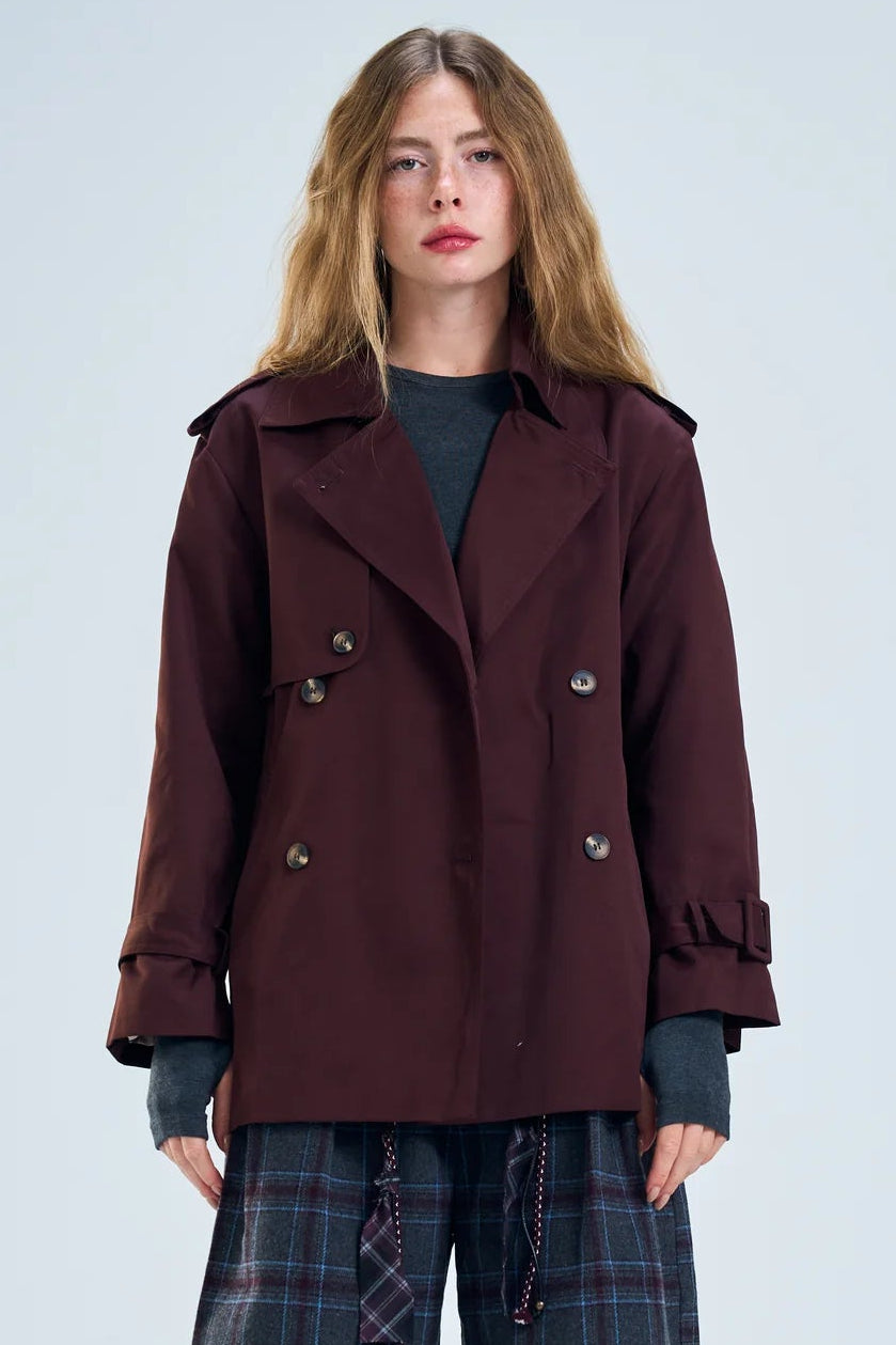 מעיל שליו בורדו